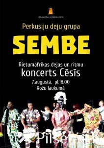 Rietumāfrikas perkusiju deju grupas "Sembe" koncerts Rožu laukumā