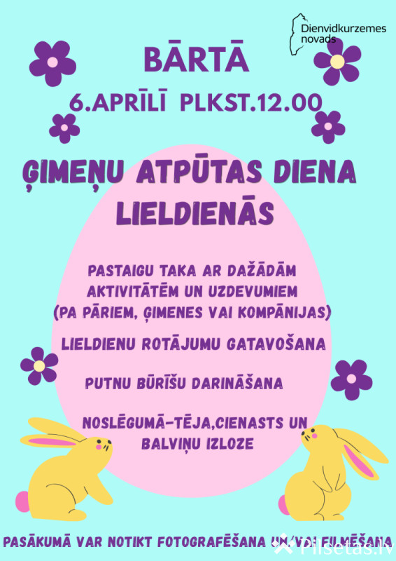 Ģimeņu atpūtas diena Otrajās Lieldienās Bārtā