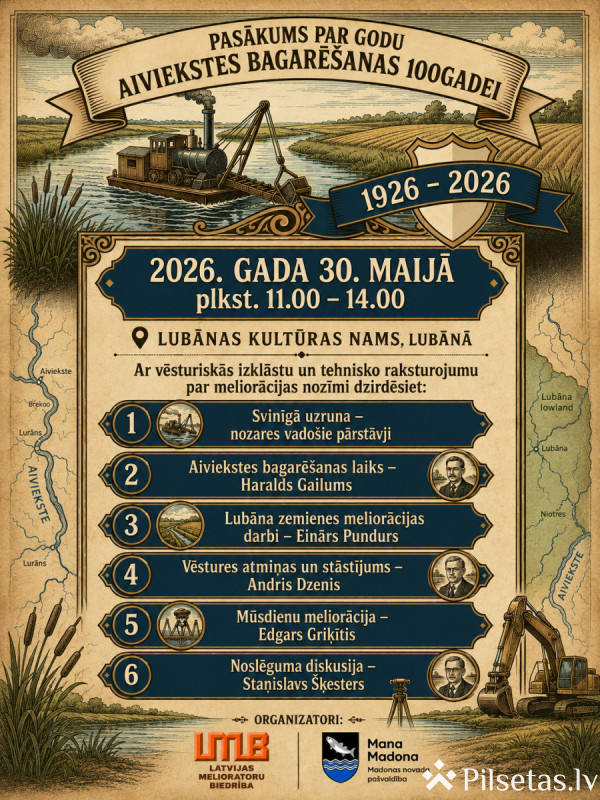 Pasākums par godu Aiviekstes bagarē&scaron;anas 100gadei