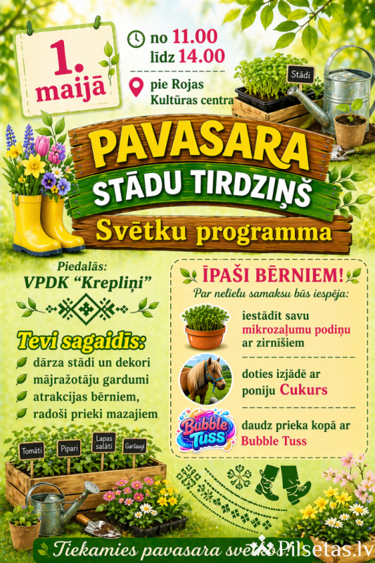 Pavasara stādu tirdziņ&scaron; Rojā