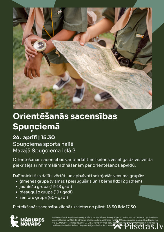 Orientē&scaron;anās sacensības Spuņciemā