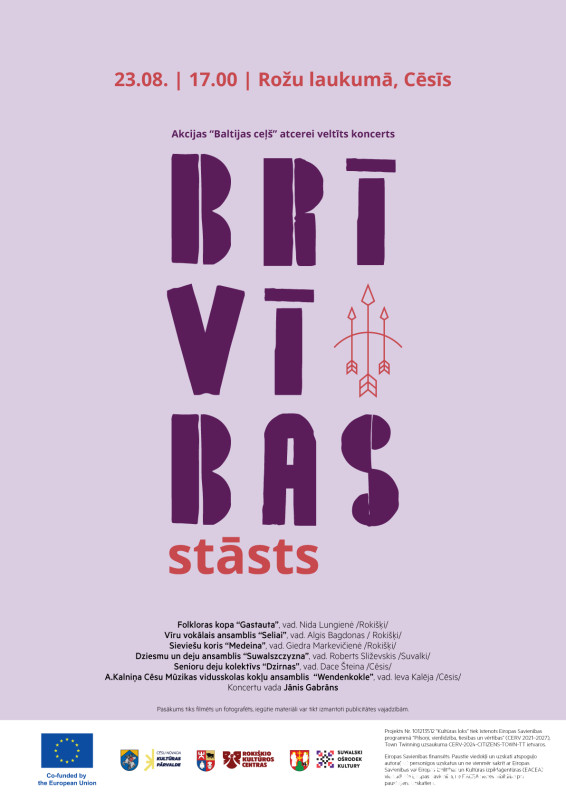 Akcijas “Baltijas ceļš” atcerei veltīts koncerts “Brīvības stāsts”