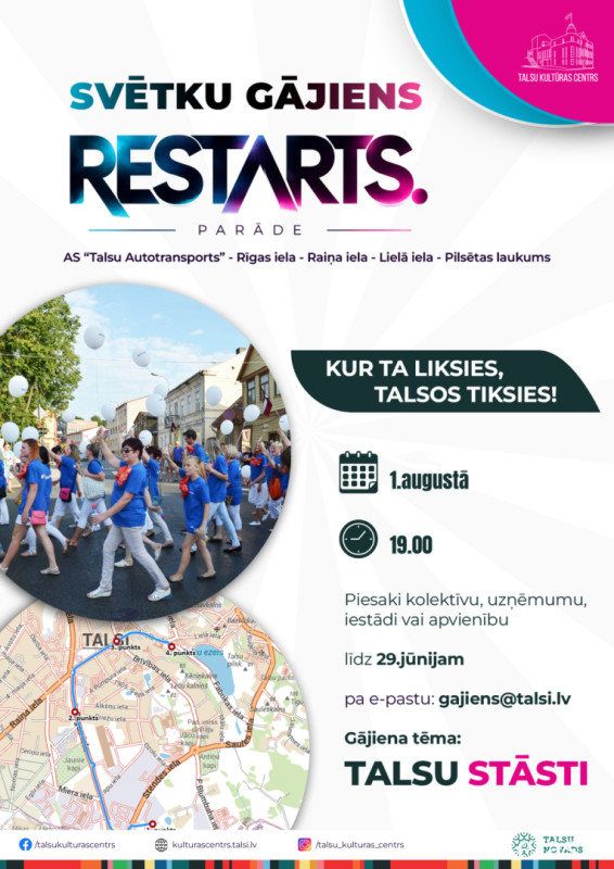 Svētku gājiens RESTARTS Talsos