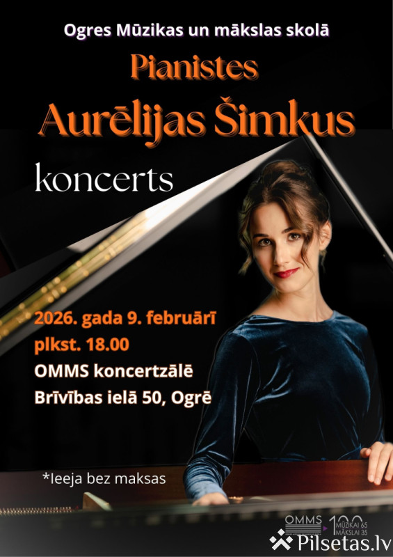 Pianistes Aurēlijas &Scaron;imkus koncerts Ogrē