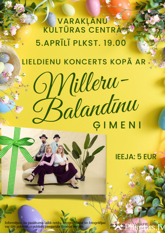 Lieldienu koncerts kopā ar Milleru &ndash; Balandīnu ģimeni Varakļānos