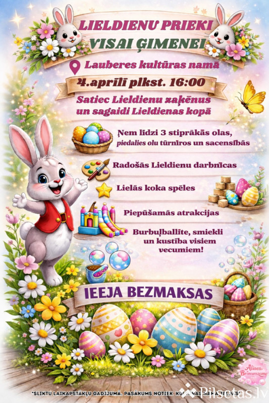 Lieldienu prieki visai ģimenei Lauberē 2026