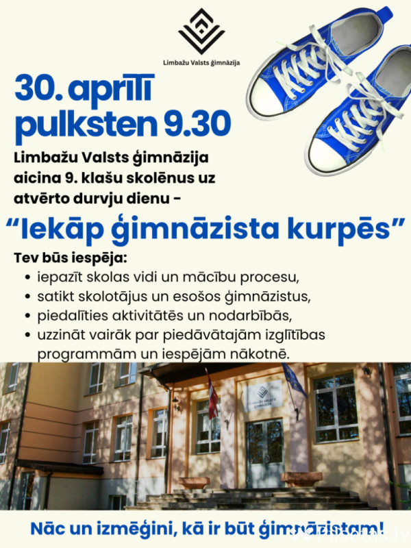 Iekāp ģimnāzista kurpēs