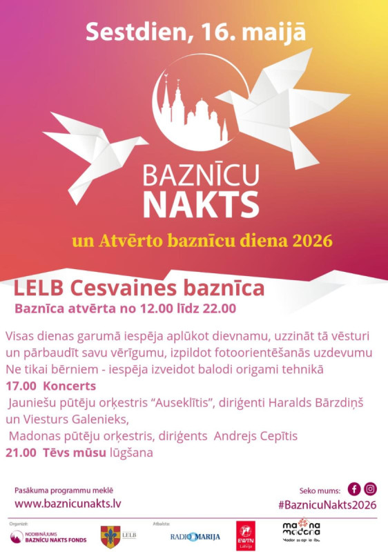 Baznīcu nakts LELB Cesvaines baznīcā. 2026