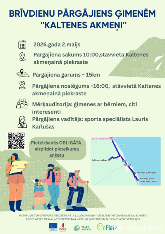 Brīvdienu pārgājiens ģimenēm &bdquo;Kaltenes akmeņi&rdquo;