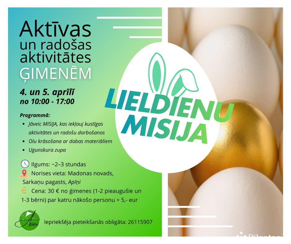 Lieldienu misija atpūtas kompleksā "Apīņi"