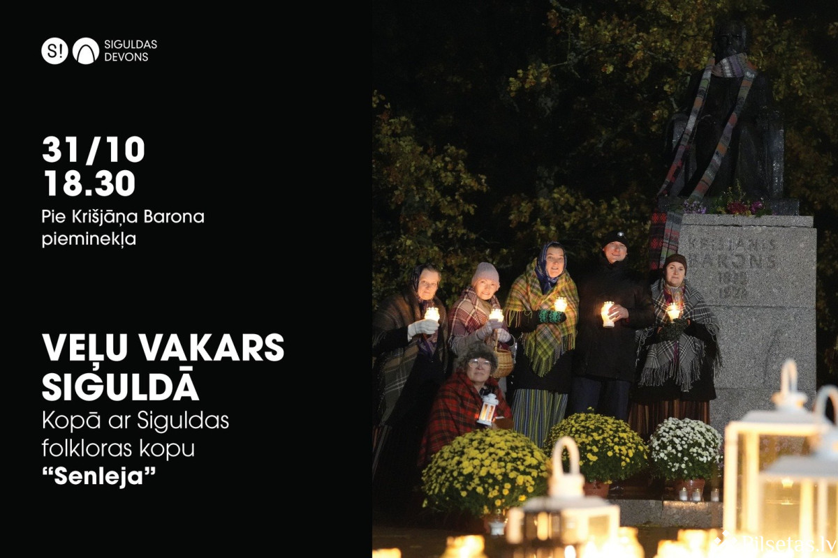 Veļu vakars Siguldā kopā ar folkloras kopu "Senleja"