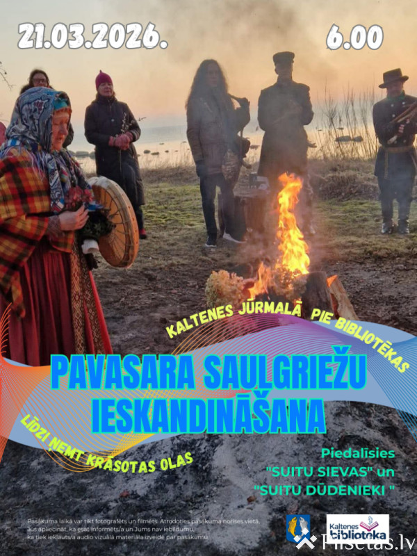 Pavasara saulgriežu ieskandinā&scaron;ana Kaltenes jūrmalā