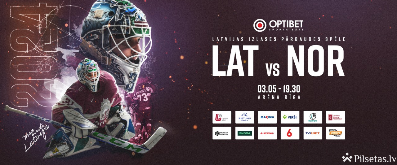 Latvija pret Norvēģiju.Test game in hockey