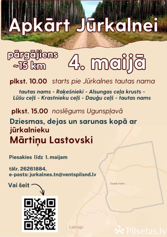 15 km pārgājiens apkārt Jūrkalnei