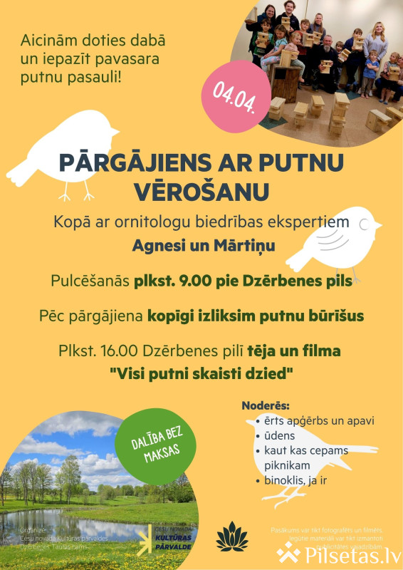 Pārgājiens ar putnu vēro&scaron;anu