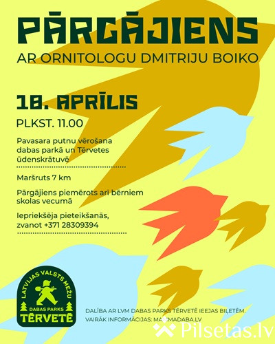 Pavasara putnu vēro&scaron;anas pārgājiens