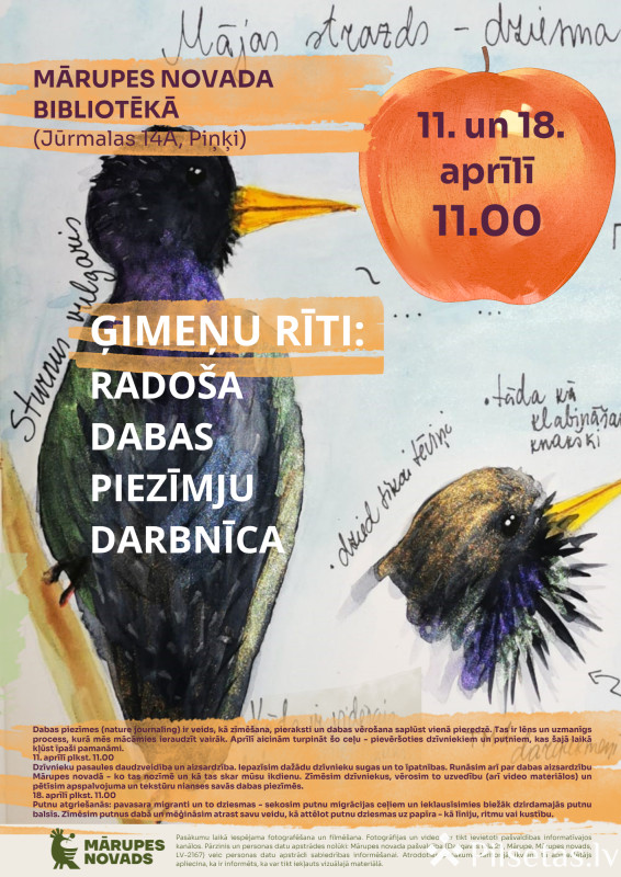 Ģimeņu rīts: rado&scaron;a dabas piezīmju darbnīca