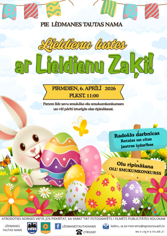 Lieldienu lustes kopā ar Lieldienu Zaķi Lēdmanē