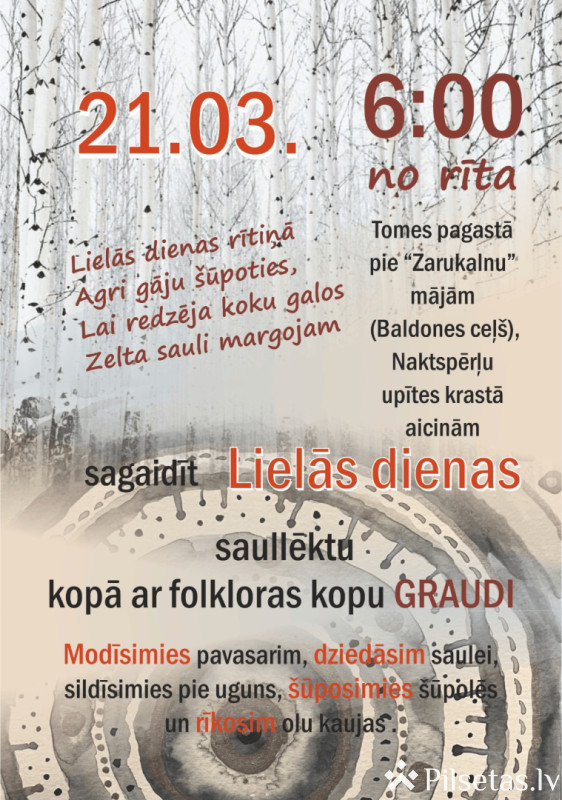 Lielās dienas saullēkta sagaidī&scaron;ana Tomē